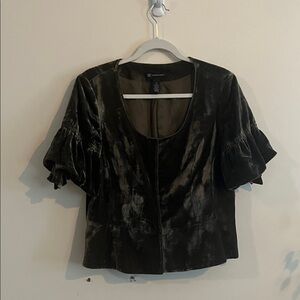 INC Green Velvet Top Princess Medieval Bohemian Earthy Fairy Grunge Whimsigoth